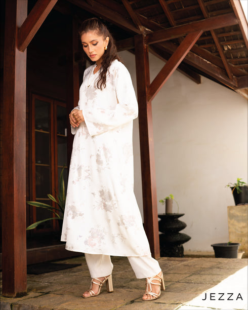 Matte Satin Long-Sleeve Midi Top 61982